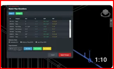 Match Pipe Elevations Tool - Revit Automation